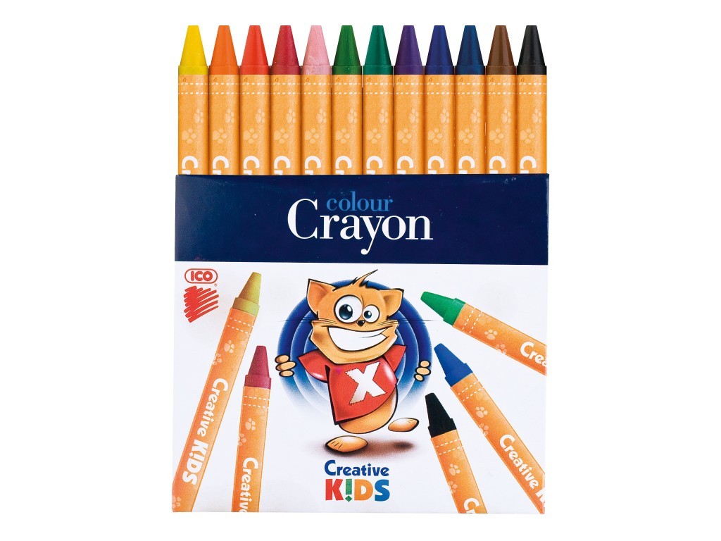 Creioane cerate Creative Kids, 12 culori/set