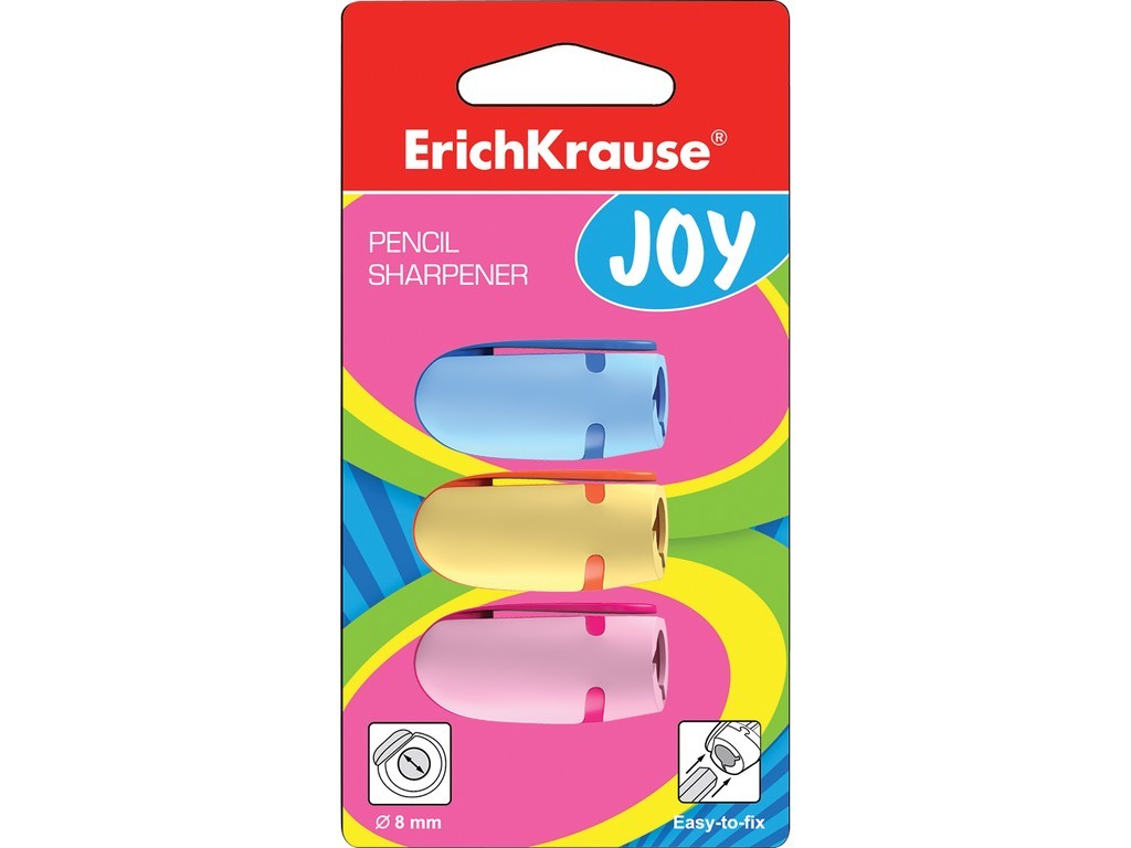 Set ascutitoare din plastic Erich Krause Joy, 3 buc
