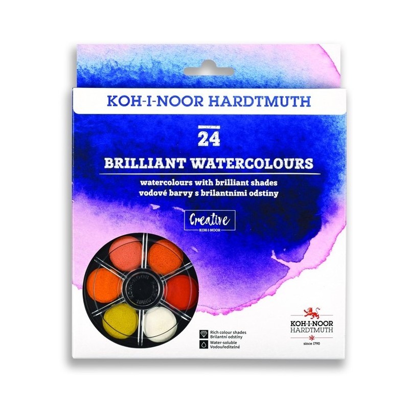 Set acuarela 24 culori stralucitoare KOH-I-NOOR