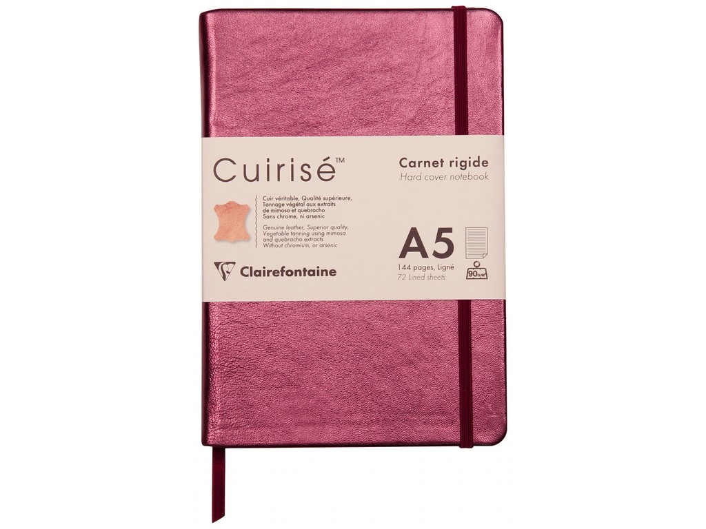 Notebook cu coperta tare din piele Cuirise, A5, Clairefontaine