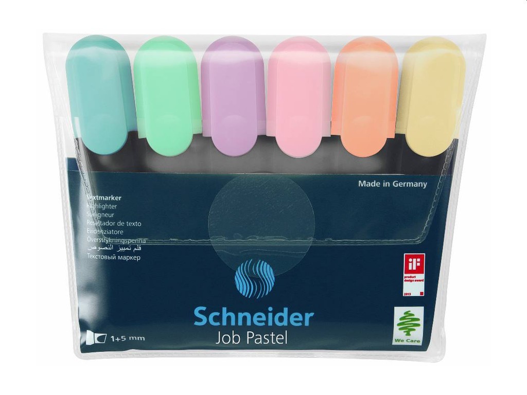 Set textmarkere Schneider Job Pastel, 6 buc/set