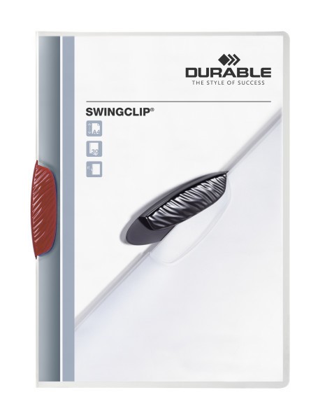 Dosar plastic cu clip Swingclip Durable, rosu
