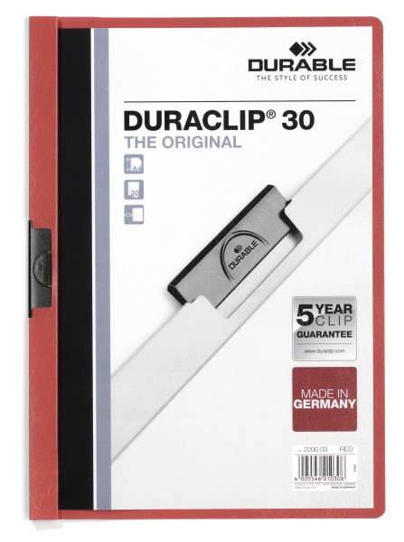 Dosar de prezentare Durable Duraclip Original, 30 coli, rosu