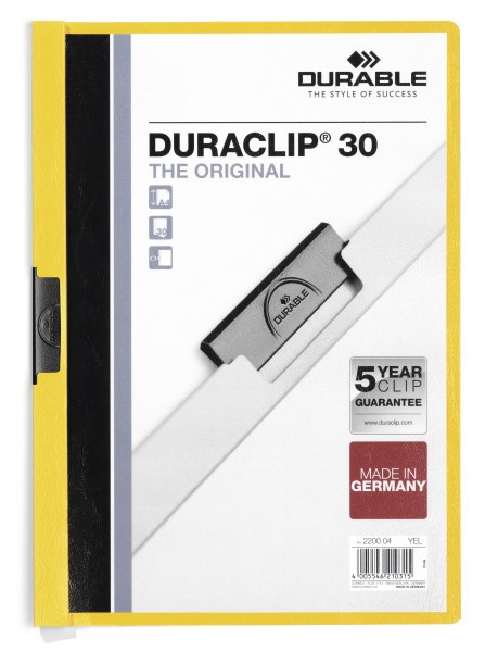 Dosar de prezentare Durable Duraclip Original, 30 coli, galben
