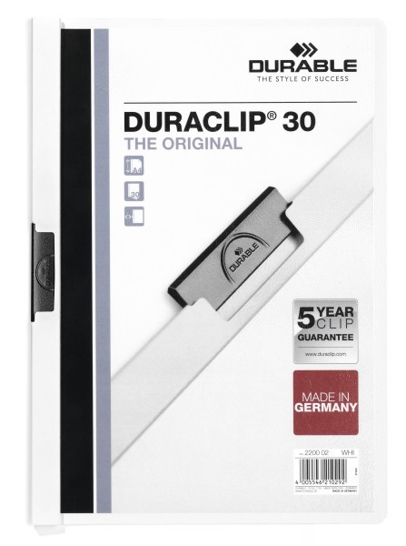Dosar de prezentare Durable Duraclip Original, 30 coli, alb