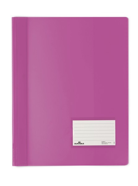 Dosar plastic extra wide cu sina si eticheta Duralux Durable, roz