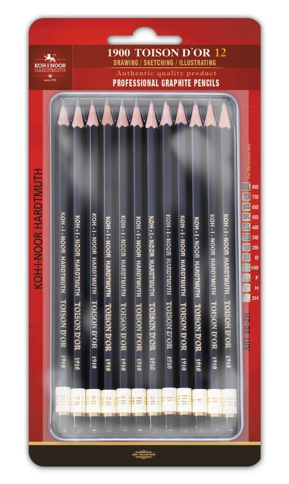Set 12 creioane grafit profesionale KOH-I-NOOR