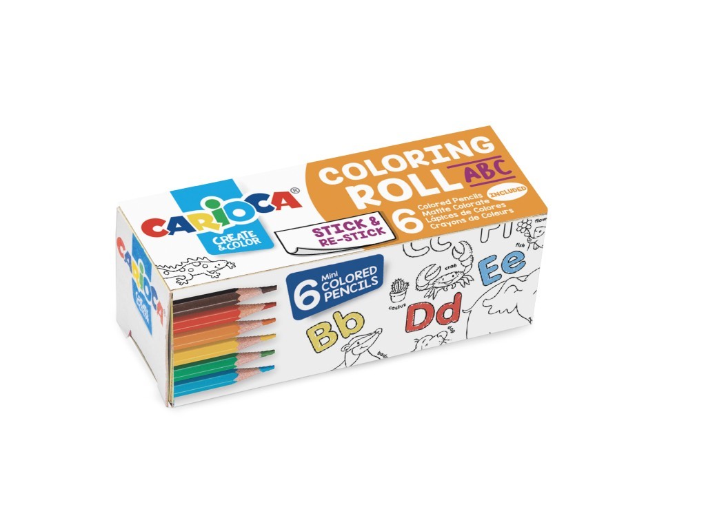 CARIOCA Coloring Roll Mini, 10 x 85 cm/rola, hartie autoadeziva - ABC