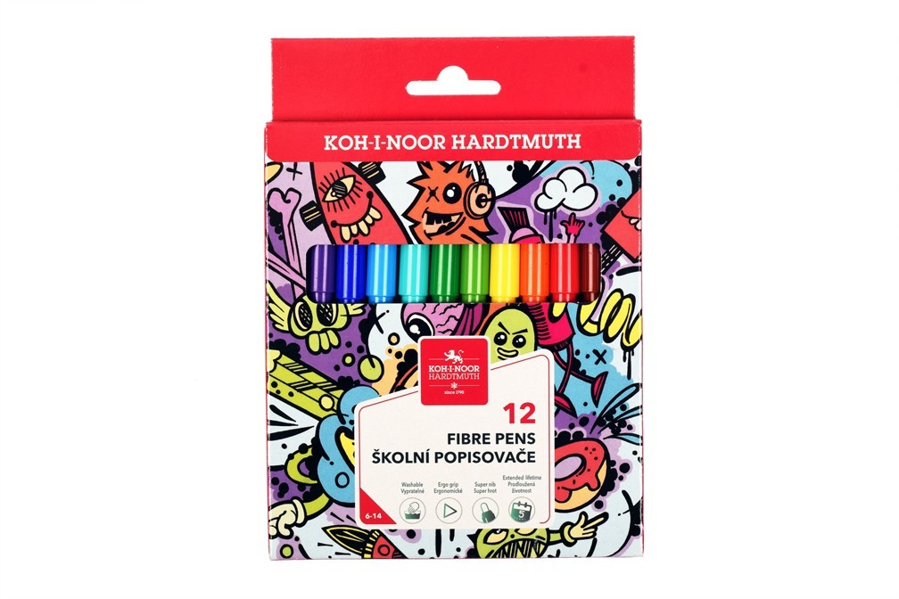 Markere colorate KOH-I-NOOR TEEANAGE, 12 culori