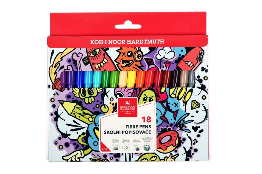 Markere colorate KOH-I-NOOR TEEANAGE, 18 culori