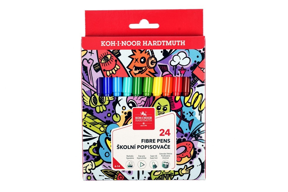 Markere colorate KOH-I-NOOR TEEANAGE, 24 culori