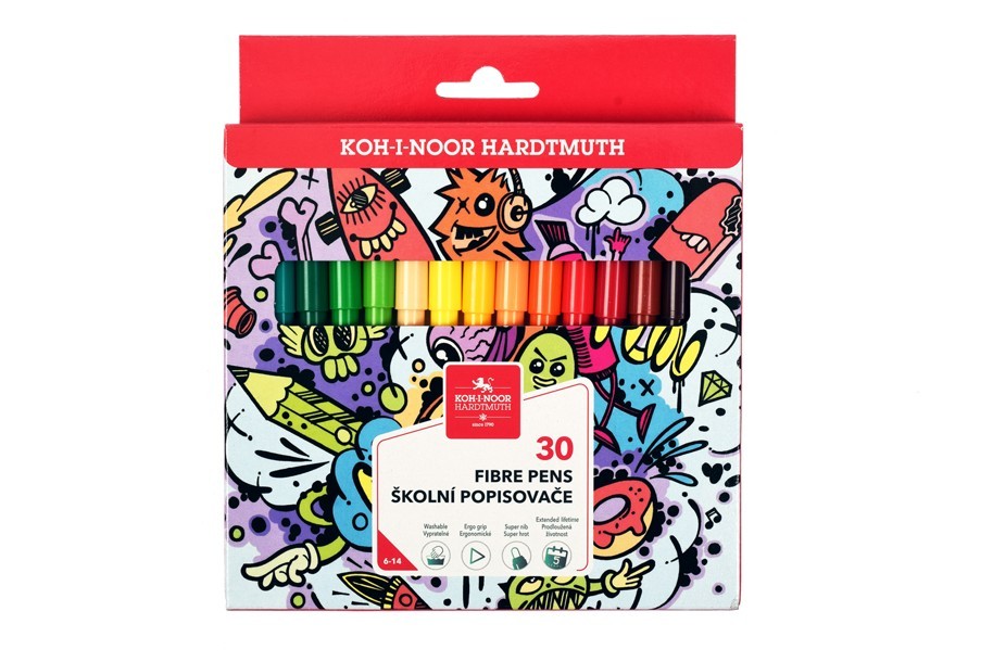 Markere colorate KOH-I-NOOR TEEANAGE, 30 culori
