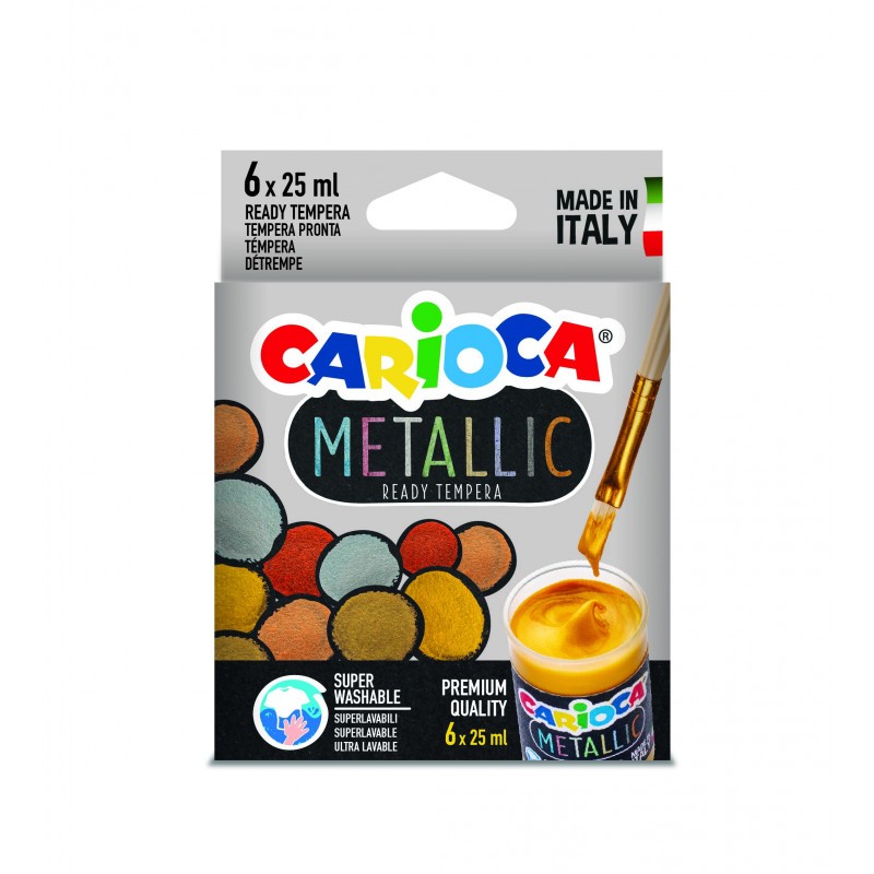 Culori Tempera Metallic Carioca 6 x 25 ml