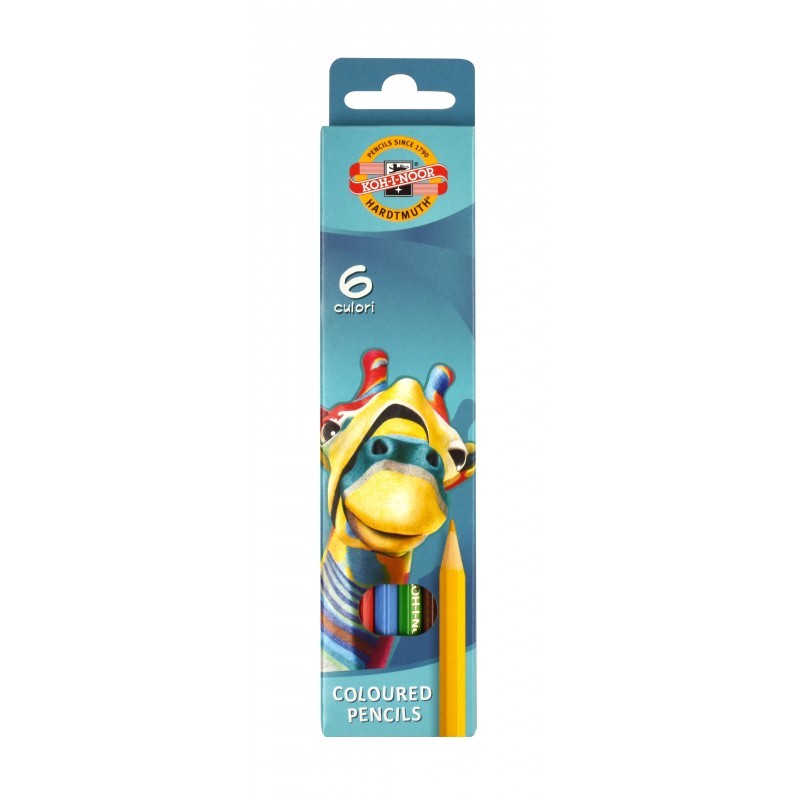 Set 6 creioane colorate KOH-I-NOOR Girafa