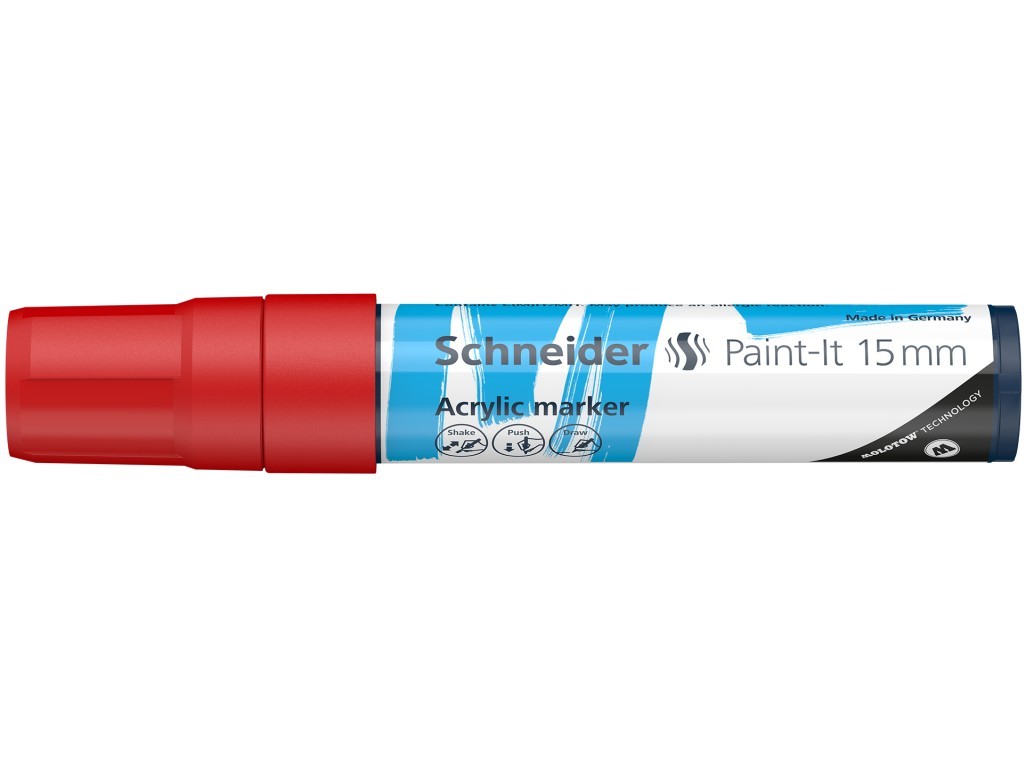 Marker cu vopsea acrilica Schneider Paint-It 330 15 mm, rosu
