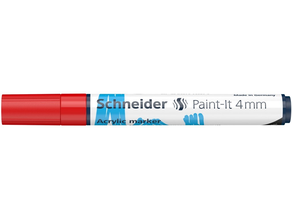 Marker cu vopsea acrilica Schneider Paint-It 320, varf rotund 4 mm, rosu