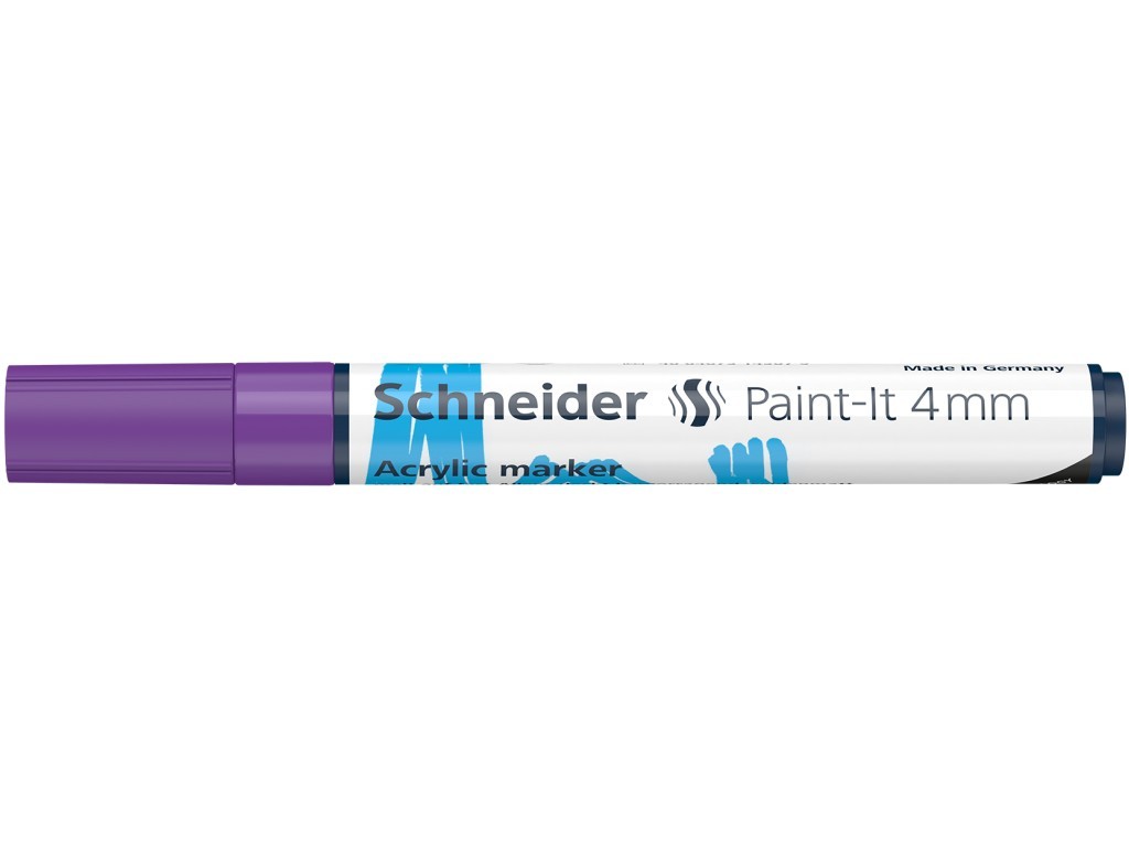 Marker cu vopsea acrilica Schneider Paint-It 320, varf rotund 4 mm, mov