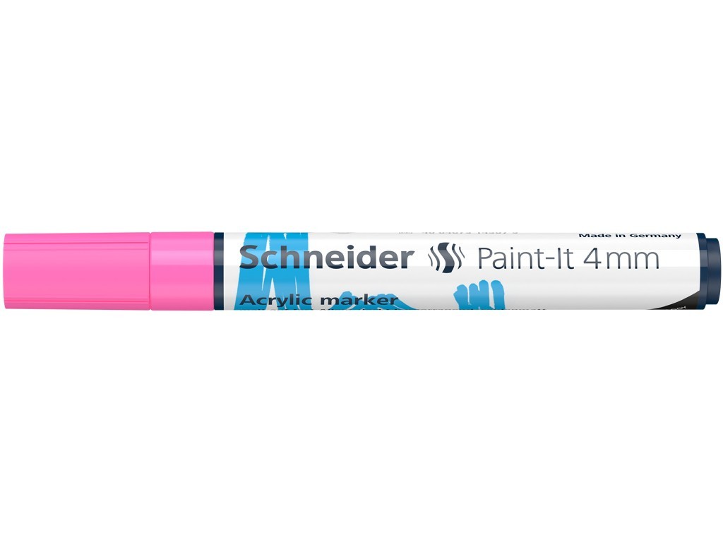 Marker cu vopsea acrilica Schneider Paint-It 320, varf rotund 4 mm, roz