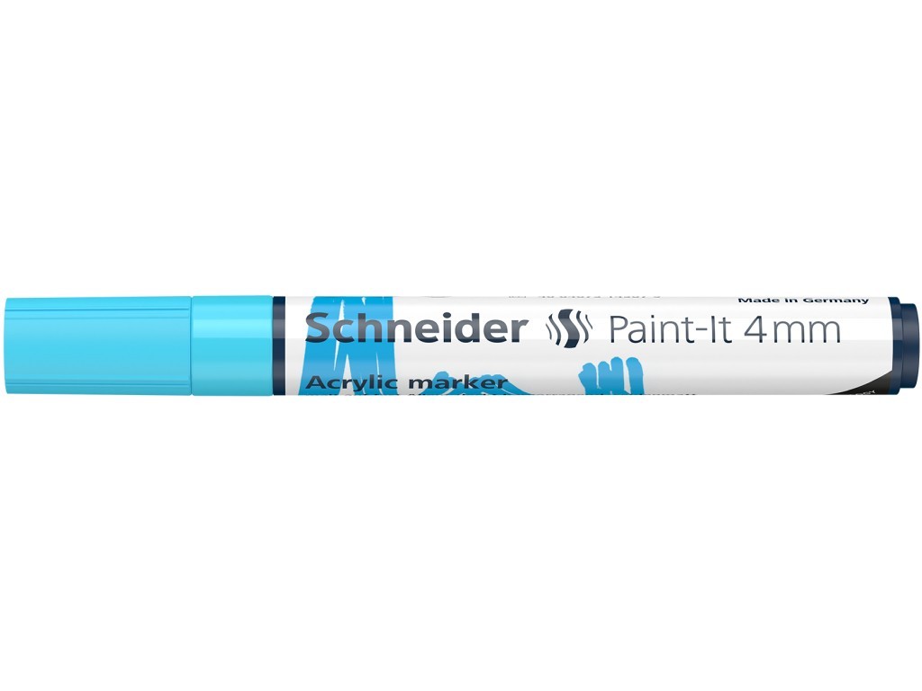 Marker cu vopsea acrilica Schneider Paint-It 320, varf rotund 4 mm, bleu