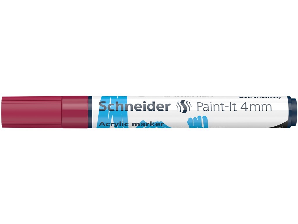 Marker cu vopsea acrilica Schneider Paint-It 320, varf rotund 4 mm, visiniu