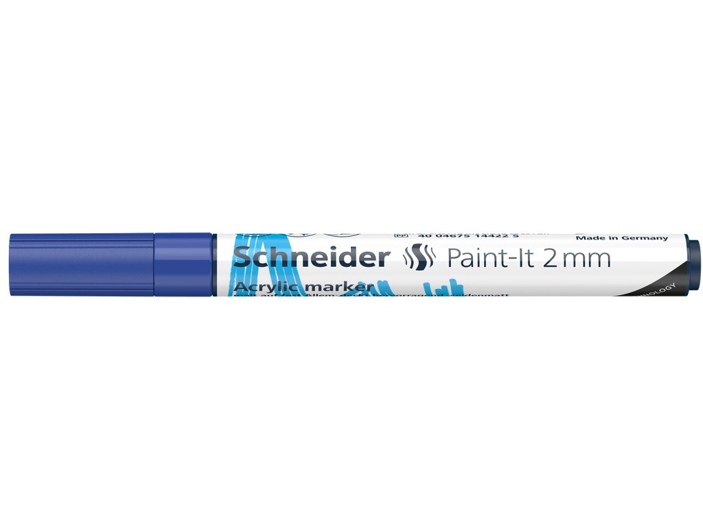 Marker cu vopsea acrilica Schneider Paint-It 310, varf rotund 2 mm, albastru