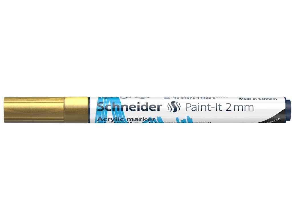 Marker cu vopsea acrilica Schneider Paint-It 310, varf rotund 2 mm, auriu