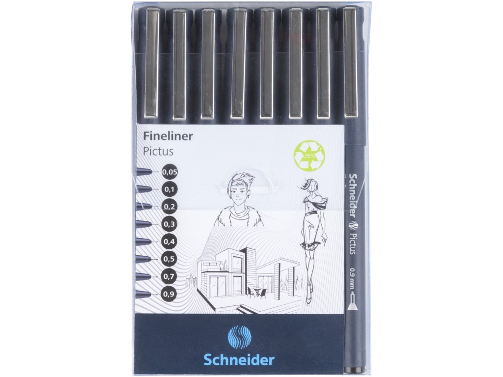 Set finelinere Schneider Pictus, 8 buc/blister