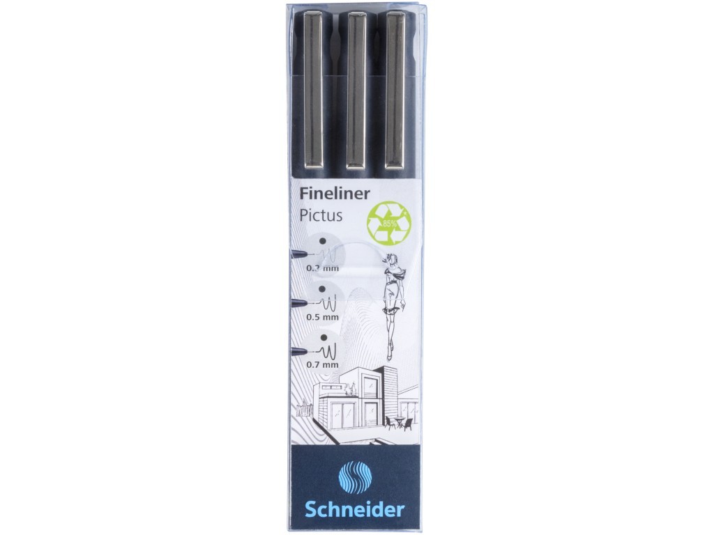 Set finelinere Schneider Pictus, 3 buc/blister