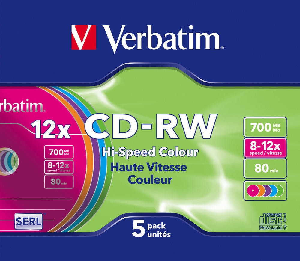 CD-RW VERBATIM 700 MB, 80 min, viteza 8-12x, carcasa, 