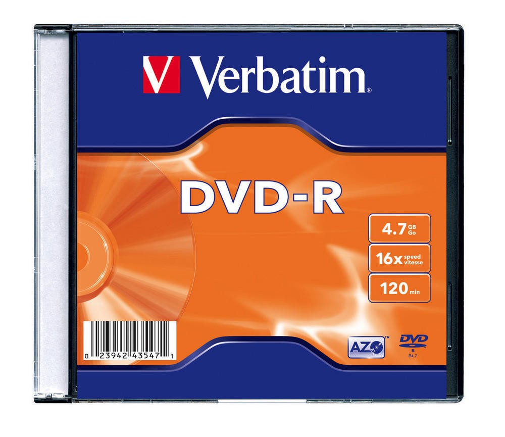 DVD-R VERBATIM 4.7 GB, 120 min, viteza 16x, Single Layer, carcasa, 