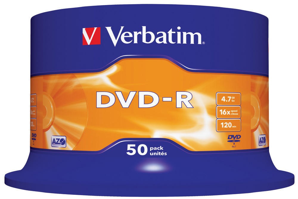 DVD-R VERBATIM 4.7 GB, 120 min, viteza 16x, Single Layer, spindle, 