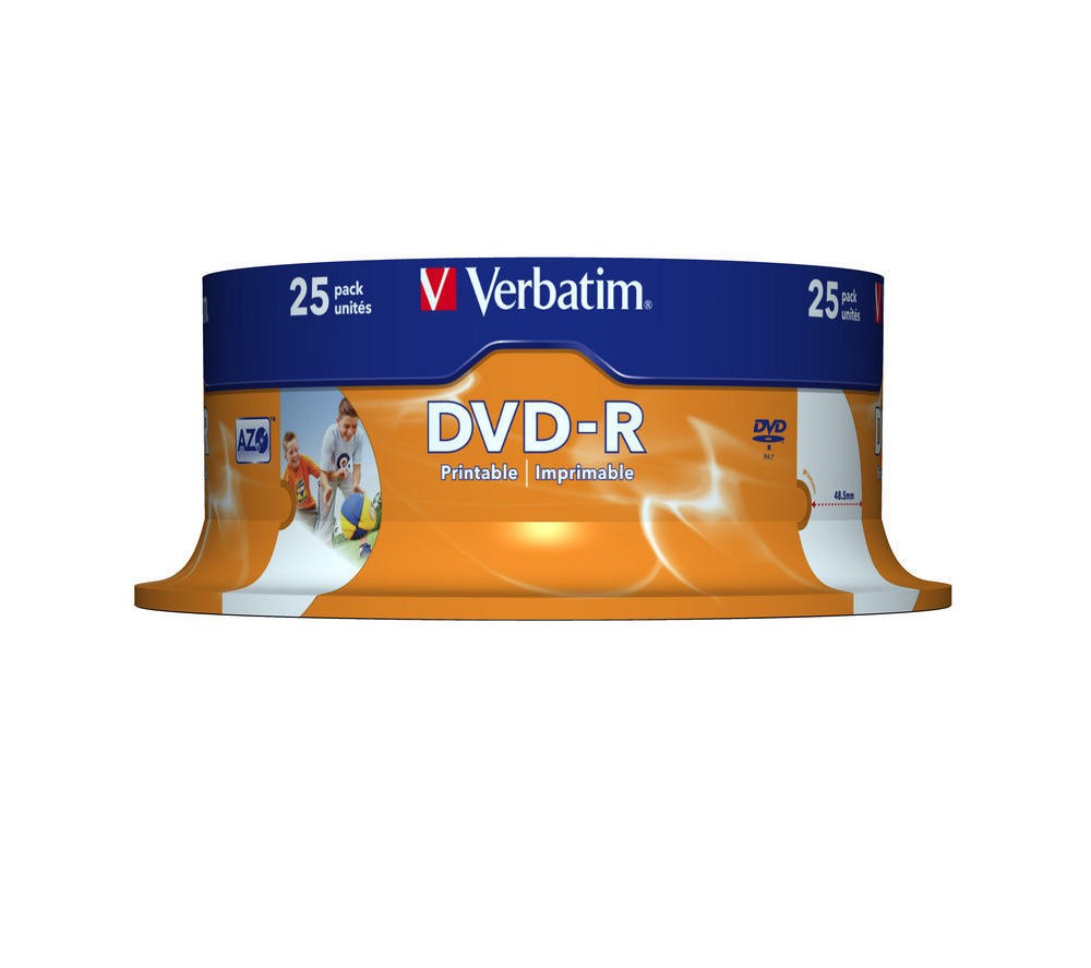 DVD-R VERBATIM 4.7 GB, 120 min, viteza 16x, Single Layer, spindle, printabil, 