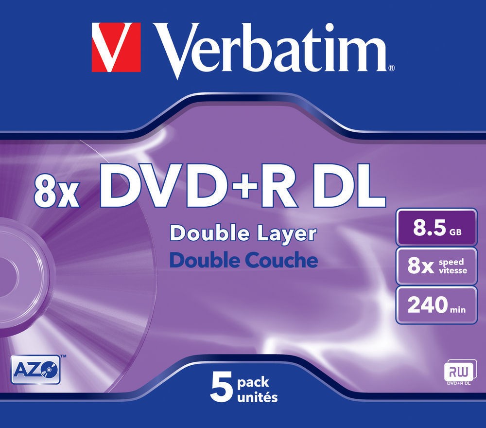 DVD+R VERBATIM 8.5 GB, 240 min, viteza 8x, Double Layer, carcasa, 
