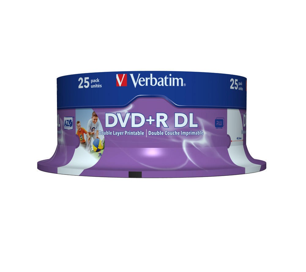 DVD+R VERBATIM 8.5 GB, 240 min, viteza 8x, Double Layer, spindle, printabil, 