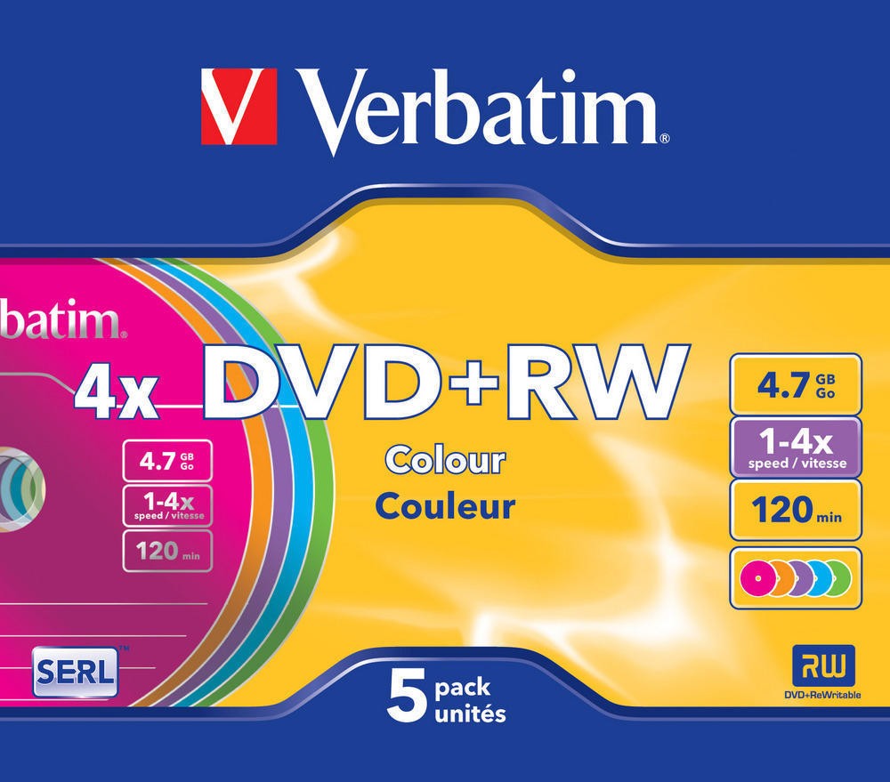 DVD+RW VERBATIM 4.7 GB, 120 min, viteza 1-4x, Single Layer, carcasa, 