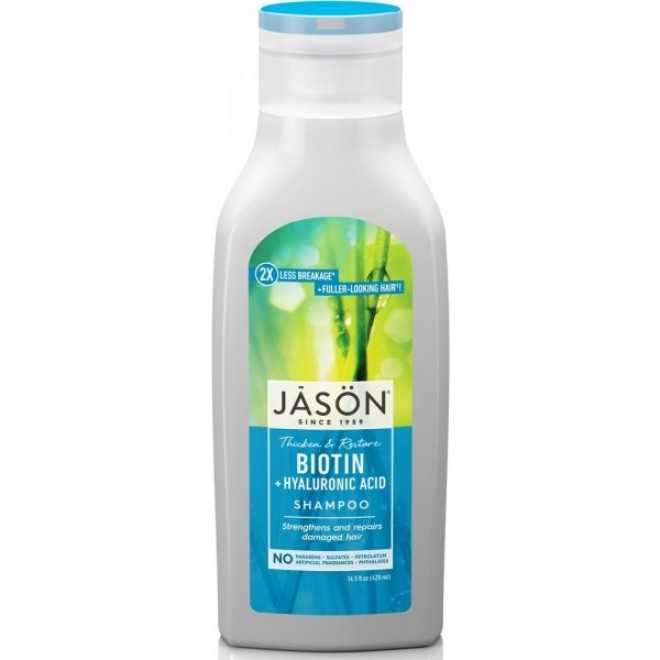Sampon Biotin cu acid hialuronic pentru intarirea si repararea parului, Jason, 473 ml