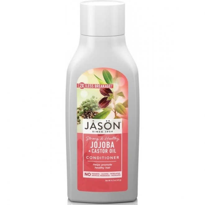 Balsam pentru par puternic si sanatos cu jojoba si ulei de ricin, Jason, 454 ml