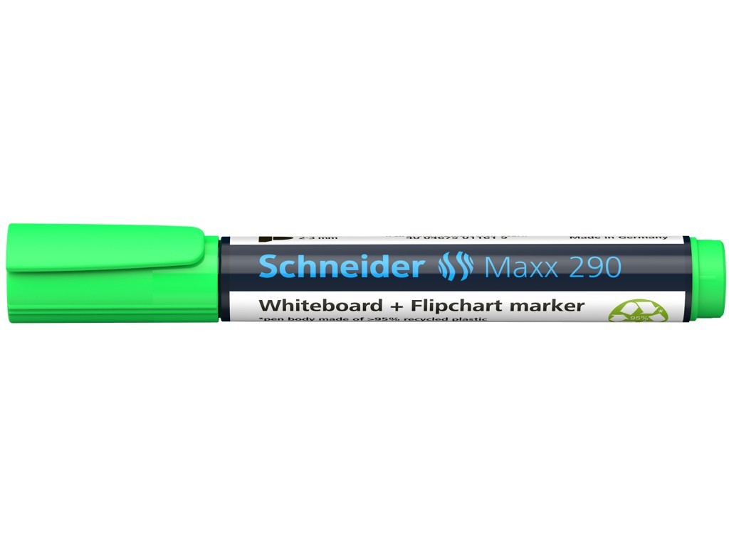 Marker SCHNEIDER Maxx 290, pentru tabla de scris+flipchart, varf rotund 2-3mm - vernil