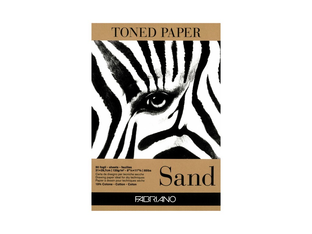Bloc desen Toned Paper Sand, A4, 120g, 50 file, fara spirala, Fabriano