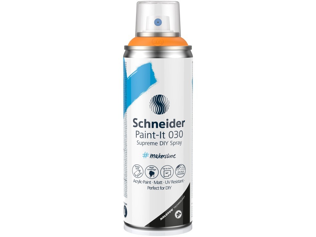 Spray cu vopsea Schneider Supreme DIY Paint-It 030, portocaliu deschis