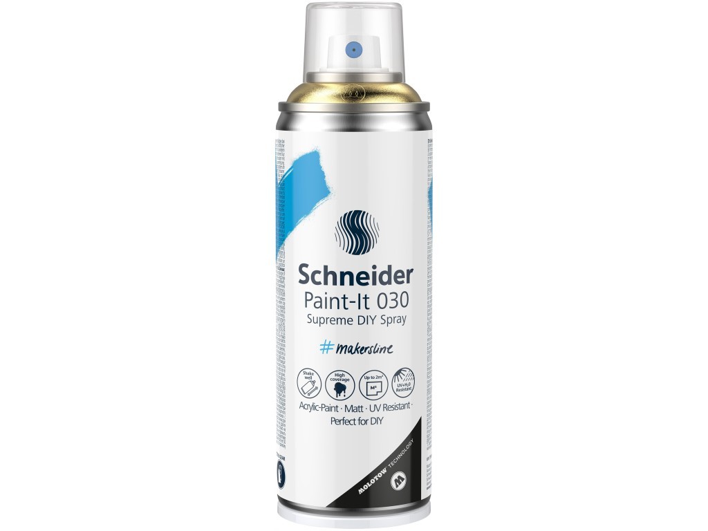 Spray cu vopsea Schneider Supreme DIY Paint-It 030, auriu metalic