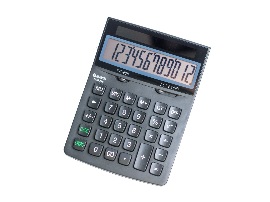 Calculator de birou ECO 12 digiti, 126 x 174,3 x 35,3 mm, Eleven ECO 310