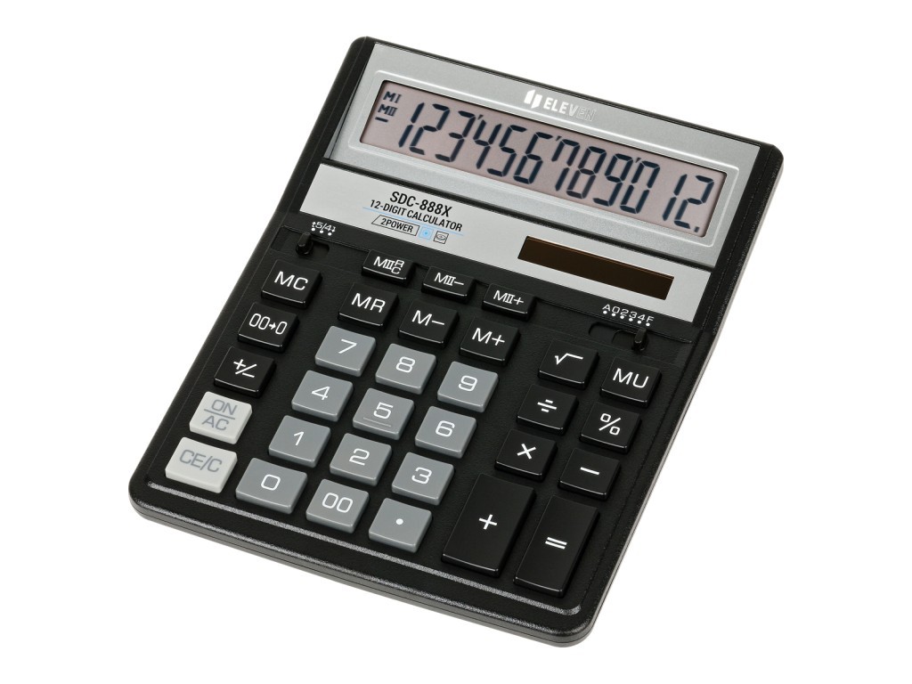 Calculator de birou 12 digiti, 203 x 158 x 31 mm, Eleven SDC-888X-BK