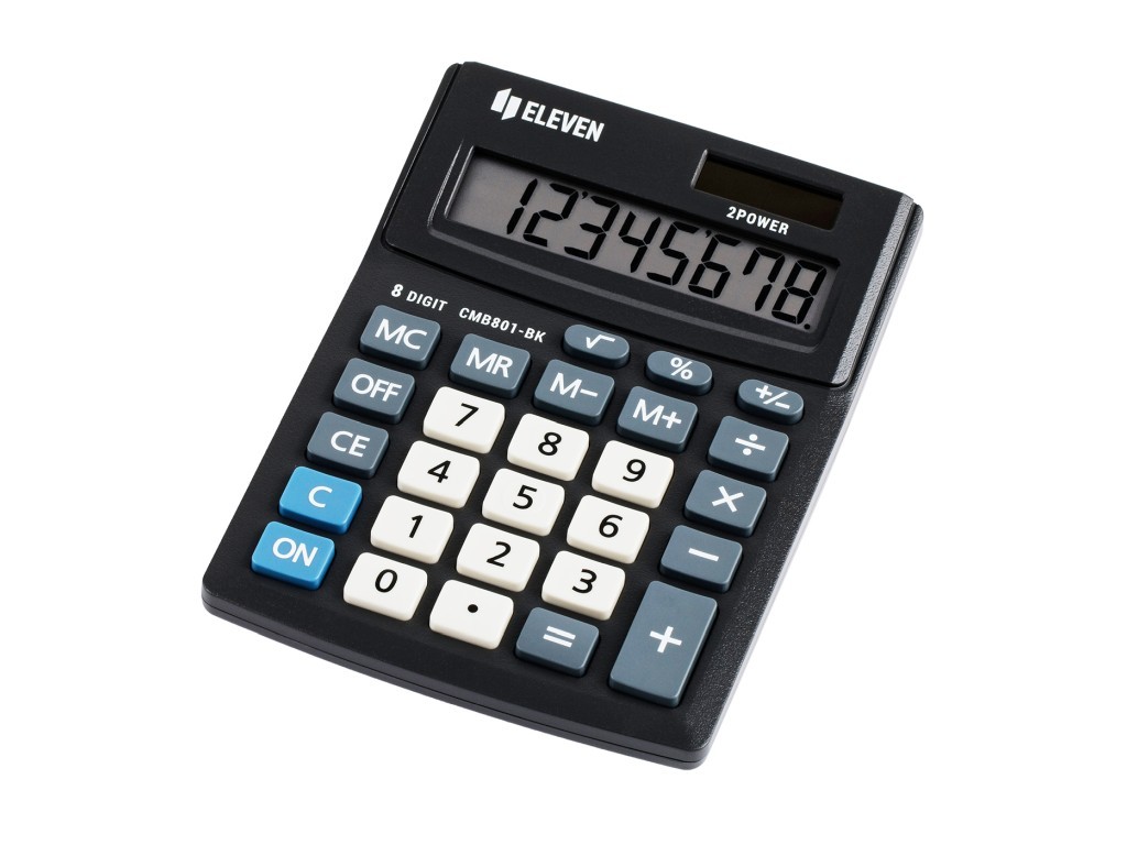 Calculator de birou 8 digiti, 137 x 102 x 31 mm, Eleven CMB801-BK