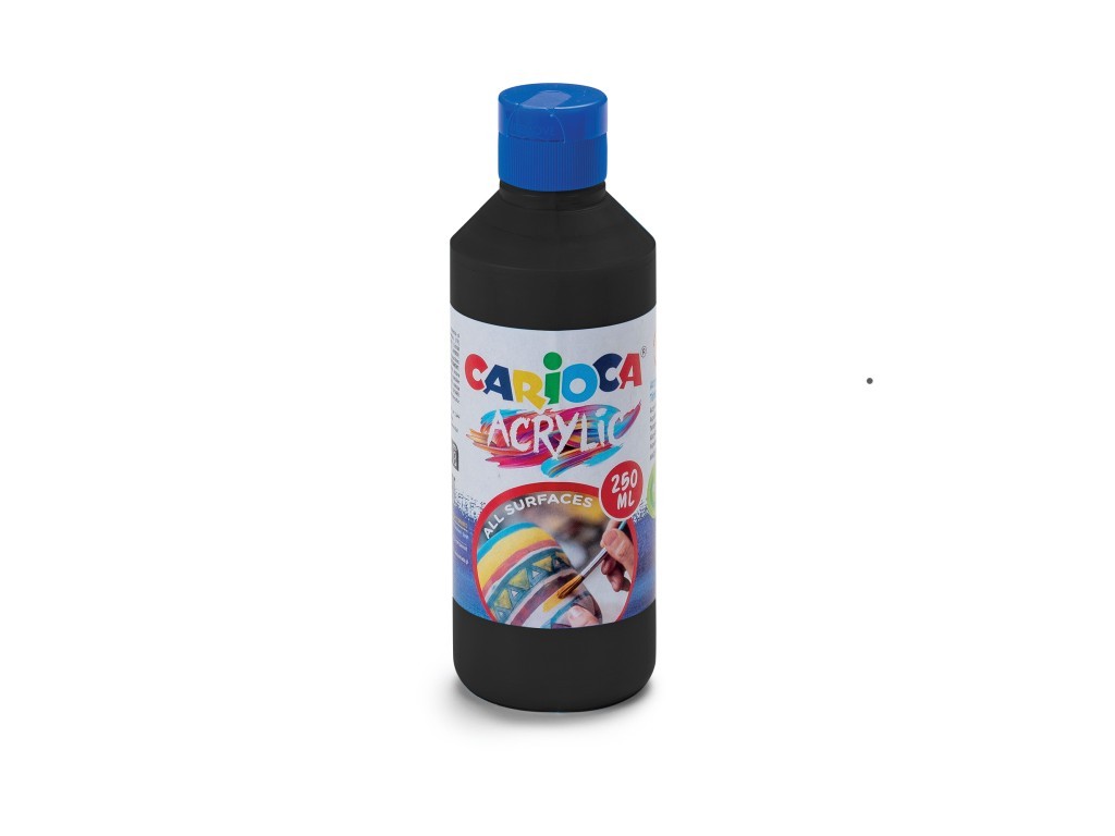 Acuarele acrilice tempera Carioca 250 ml, negru