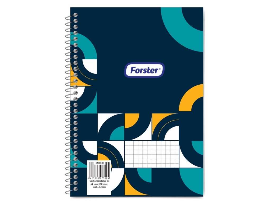 Caiet cu spirala Forster A4, 100 file, matematica