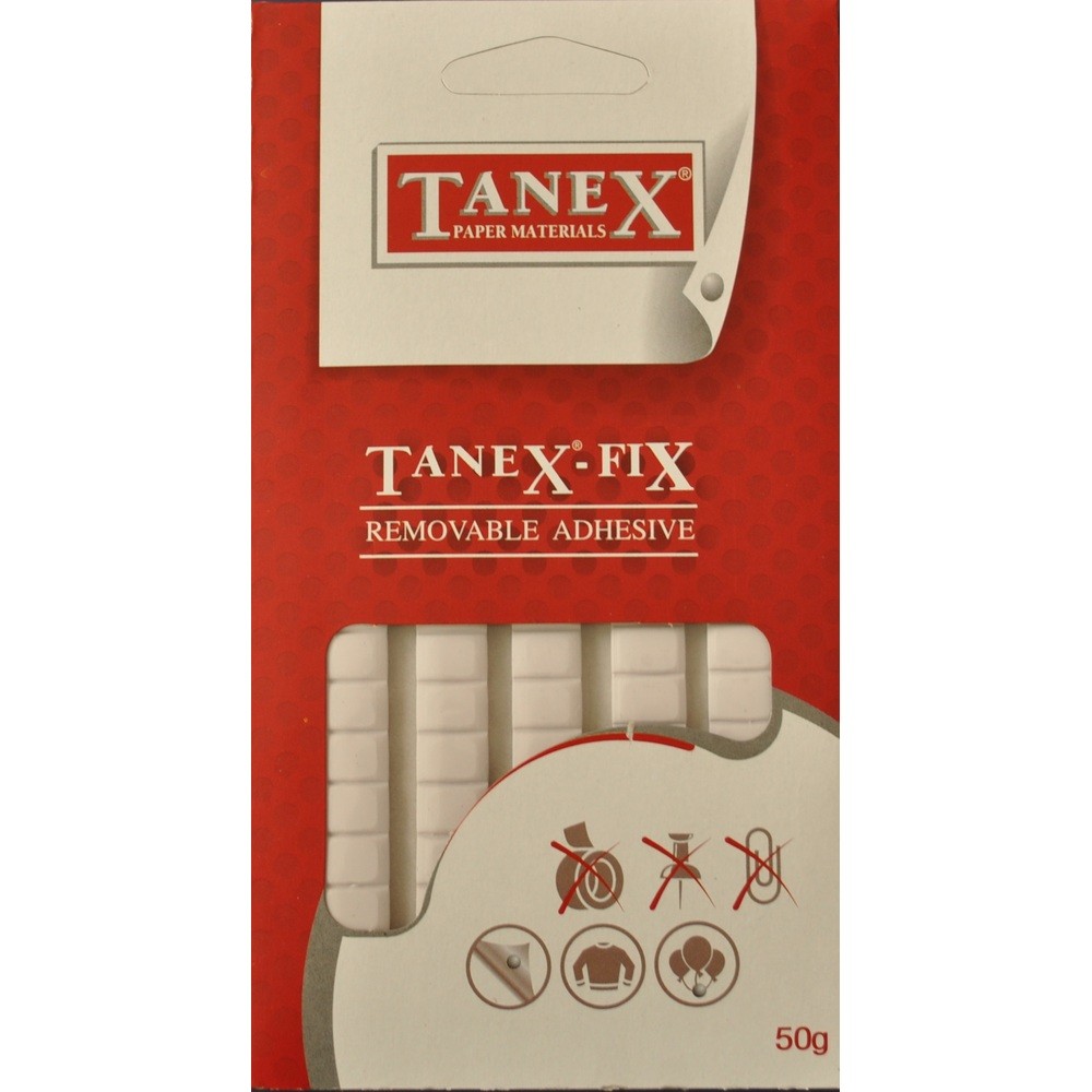 Pastile adezive nepermanente, 50gr, 85buc/set, TANEX Fix - albe