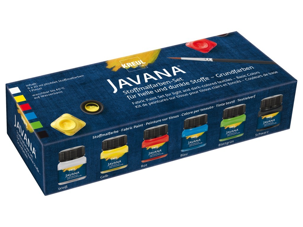 Vopsea pentru textile Javana Color Living Basic, set 6 buc x 20 ml