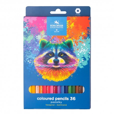 Set creioane colorate hexagonale KOH-I-NOOR RATON, 36 buc/set