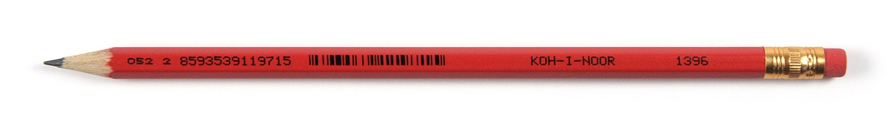 Creion grafit cu guma KOH-I-NOOR, rosu